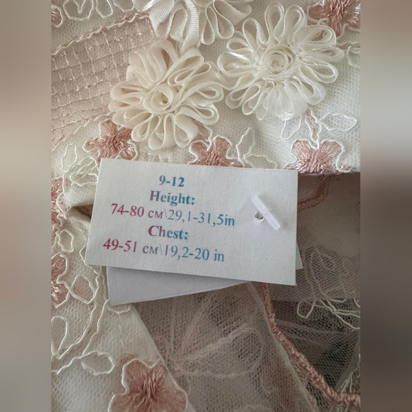 NWT Gorgeous Flower Girl Dress Tulle Belt Bow Wedding Pageant Baby Sz 9-12 Mos - Picture 9 of 9